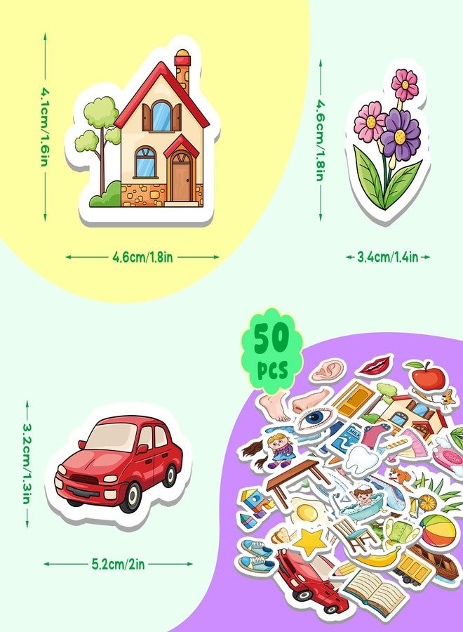 PraxiKidy 50 First Words Fridge Magnets for Toddlers,Refrigerator Magnets for Kids Baby Reading Speech Therapy Learn to Read Educational Learning Magnetic Toys for Whiteboard Preschool Homeschool - Image 4